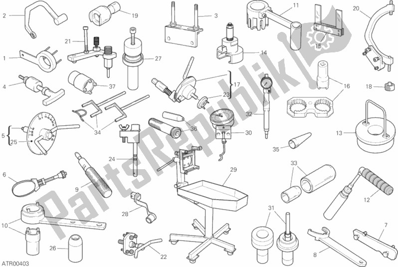 Tutte le parti per il 001 - Strumenti Di Servizio Per Officina del Ducati Multistrada 950 S 2019